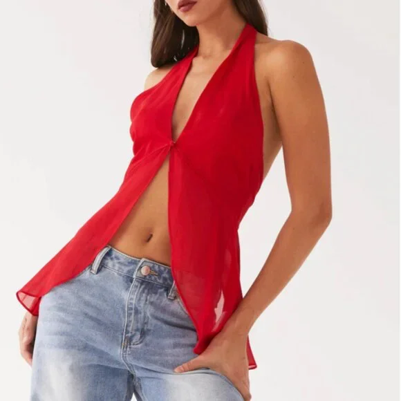 Peppermayo Red Halter Top - Picture 3 of 3